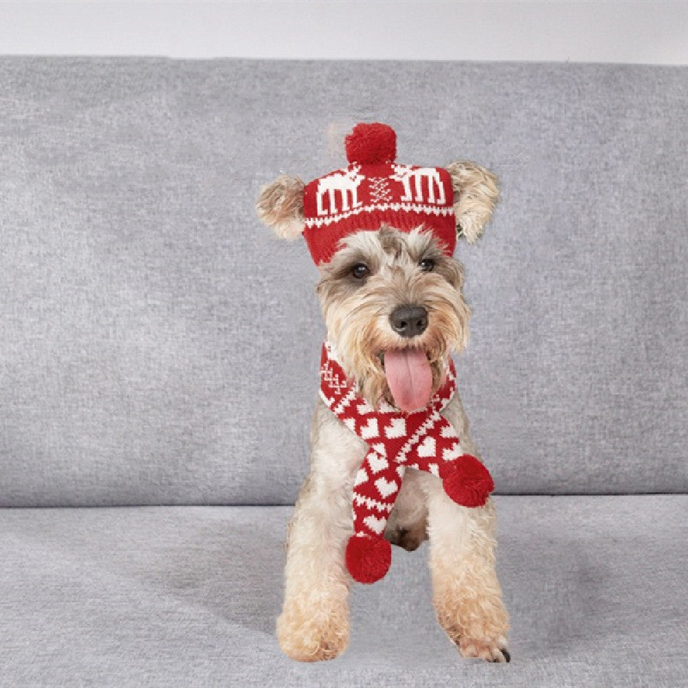 Christmas Knitted Dog Scarf