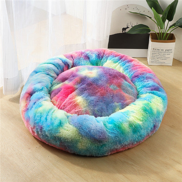 Round Plush Dog Bed