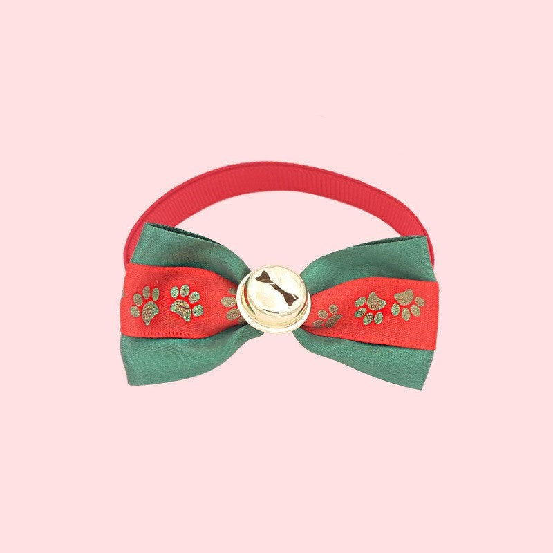 Christmas Dog Collar with Bow Tie