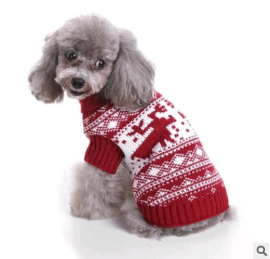 Christmas Knit Turtleneck Dog Sweater