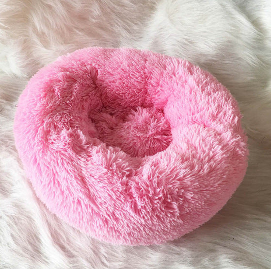 Round Plush Dog Bed