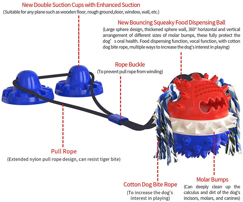 Indestructible Suction Cup Dog Toy