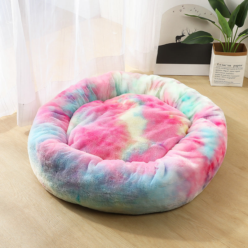 Round Plush Dog Bed