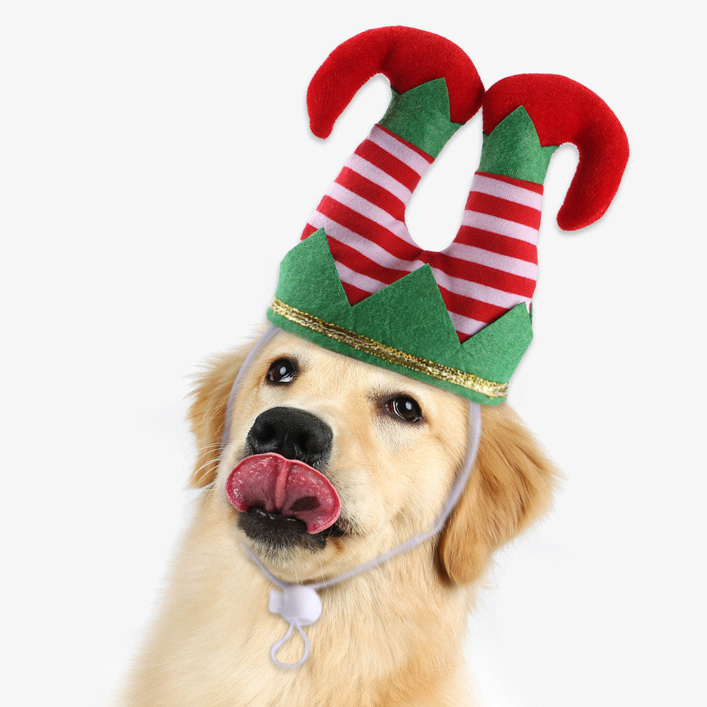 Pet Christmas Striped Clown Hat