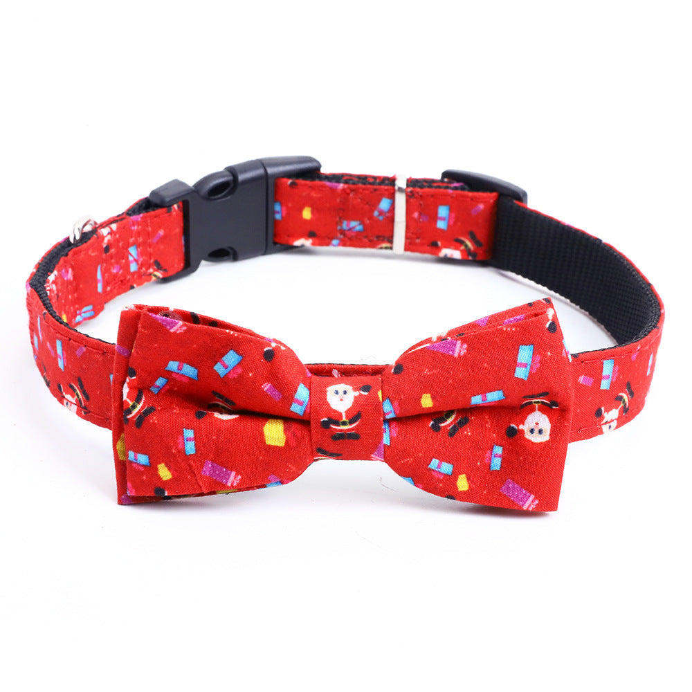 Christmas Dog Collar with Large Festive Bow