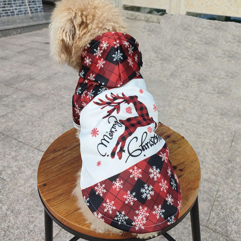 Christmas Elk Print Dog Clothes