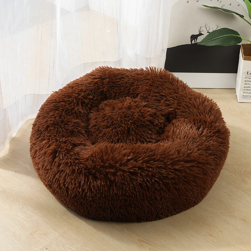 Round Plush Dog Bed