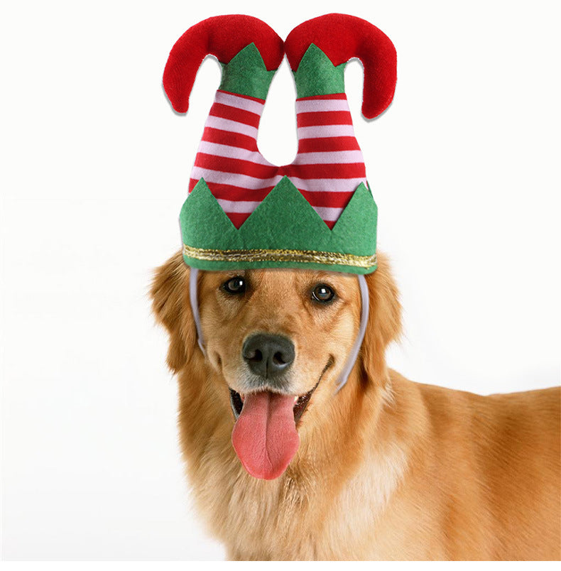 Pet Christmas Striped Clown Hat