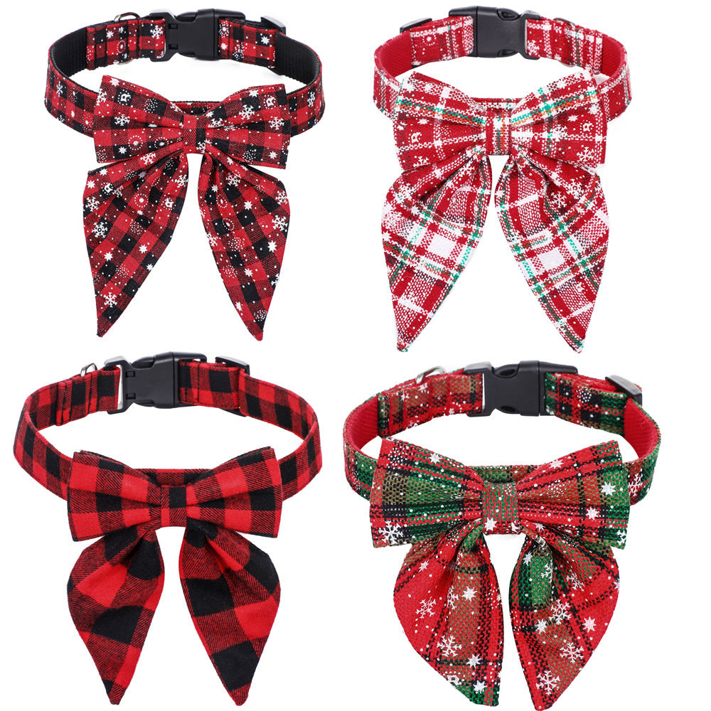 Christmas Dog Collar with Bow Tie