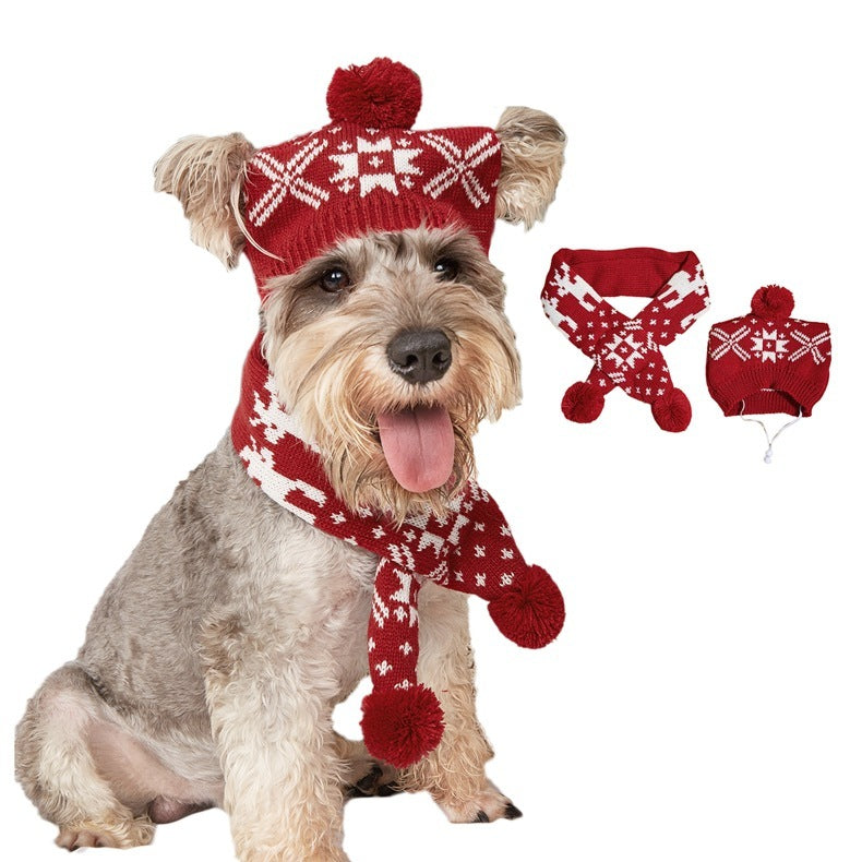 Christmas Knitted Dog Scarf