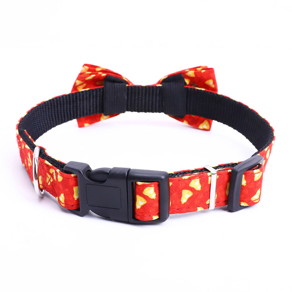 Christmas Dog Collar with Large Festive Bow