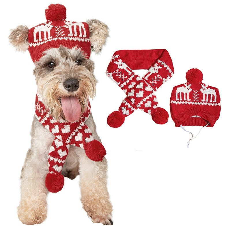 Christmas Knitted Dog Scarf