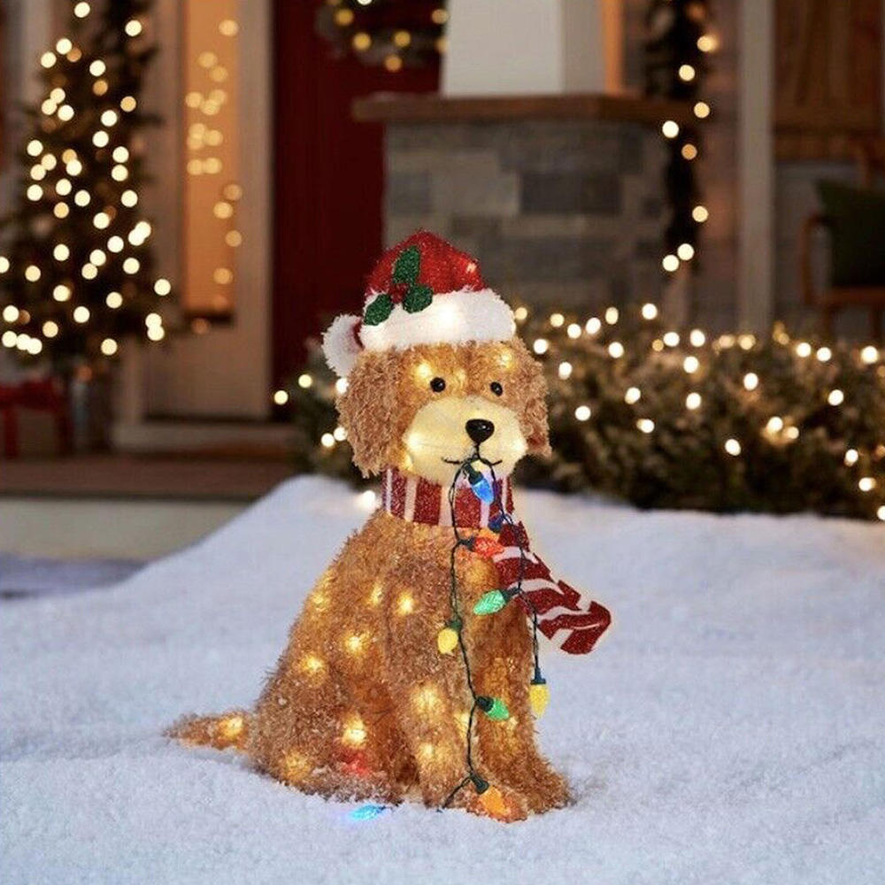 Christmas Outdoor Garden Dog Decor