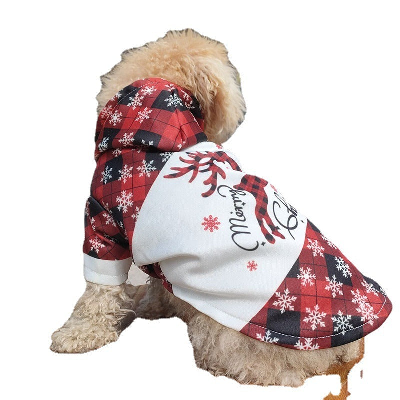 Christmas Elk Print Dog Clothes