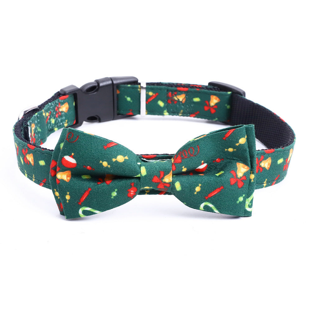 Christmas Dog Collar with Large Festive Bow