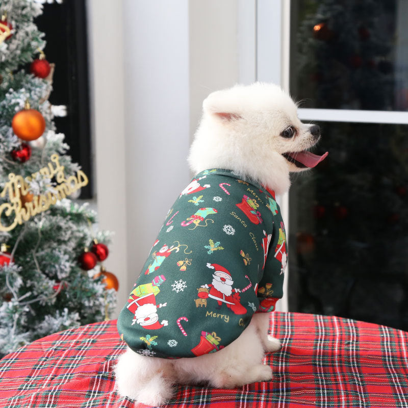 Plush Christmas Print Sweater for Dogs