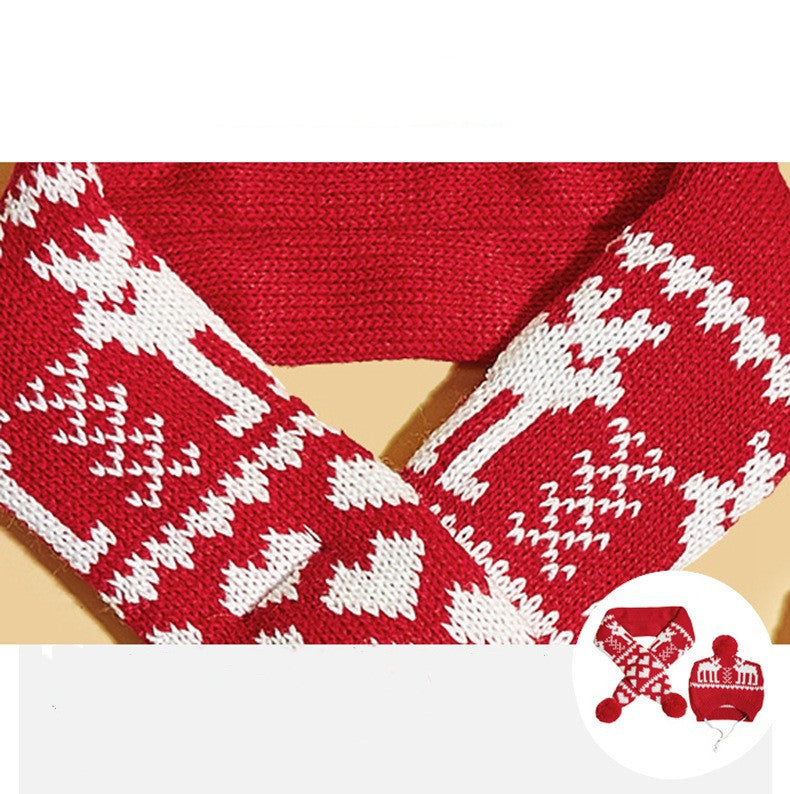 Christmas Knitted Dog Scarf