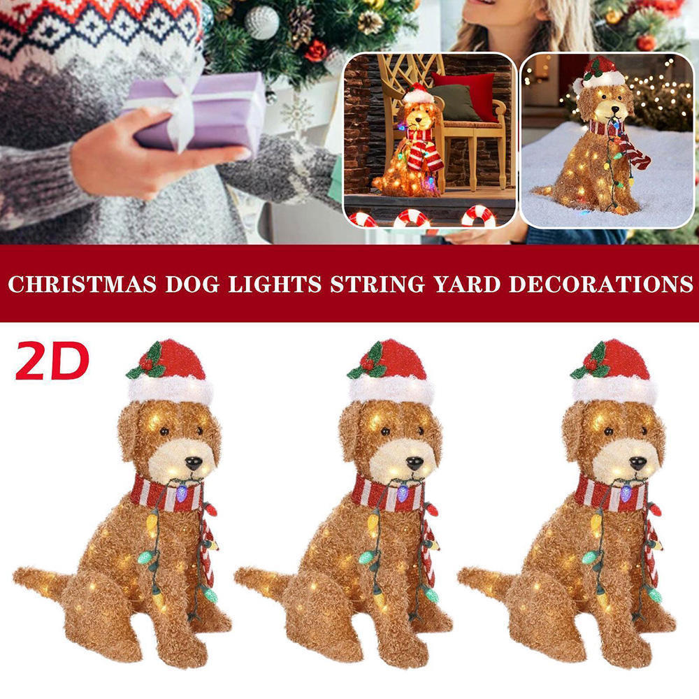 Christmas Outdoor Garden Dog Decor