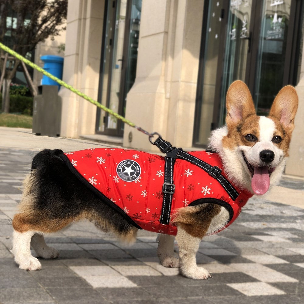 Christmas Dog Waterproof Reflective Chest and Back Belt