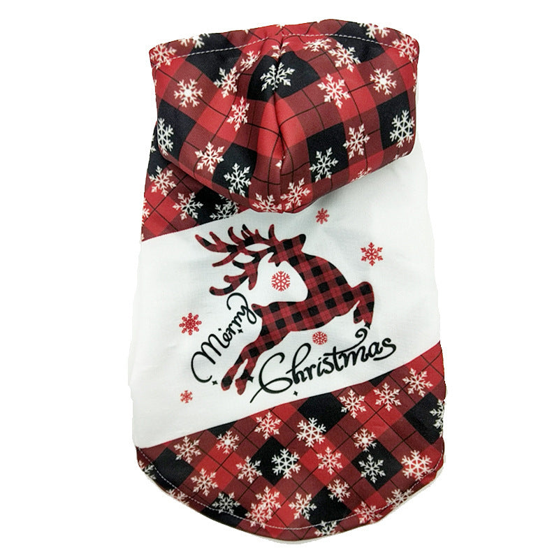 Christmas Elk Print Dog Clothes