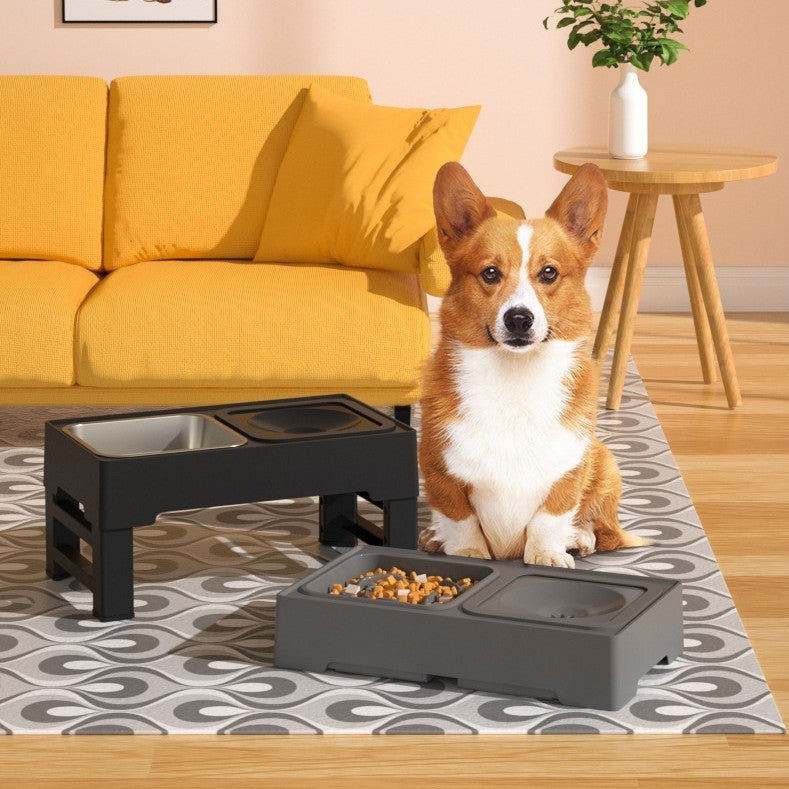 Elevated Dog Double Bowls with Adjustable Stand